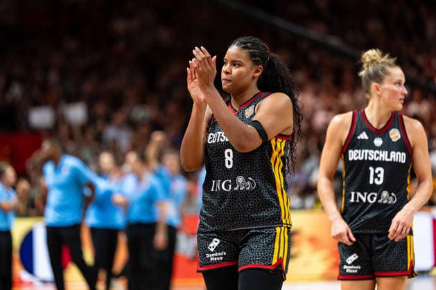 Nyara Sabally, Germany, 08: Disappointment after loss, GER, France vs. Germany, Basketball, 2026 FIBA Women s World Cup, Semifinals, September 12, 2026 GER, France vs. Germany, Basketball, FIBA Women’s World Cup 2026, Semifinals, September 12, 2026 Berlin Copyright: xEibner-Pressefoto MaxxVincenx EP_MVN