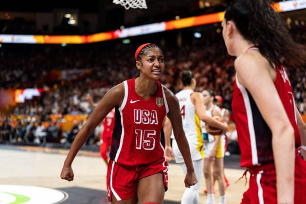 Angel Reese (USA), 15, celebrates with Breanna Stewart (USA), 10, Germany vs. Spain vs. USA, Basketball, 2026 FIBA Women s World Cup, Semifinals, September 12, 2026 GER, Spain vs. USA, Basketball, 2026 FIBA Women’s World Cup, Semifinals, September 12, 2026 Berlin Copyright: xEibner-Pressefoto MaxxVincenx EP_MVN