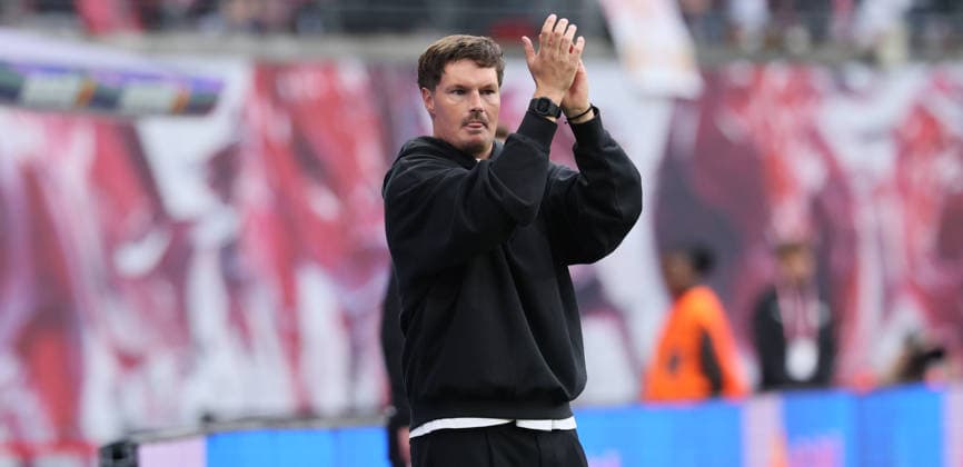 RB Leipzig vs. Hamburger SV, Bundesliga, Leipzig, September 13, 2026, Red Bull Arena, soccer, Bundesliga, Matchday 3, RB Leipzig vs. Hamburger SV, Pictured: Coach Merlin Polzin, Hamburger SV, For editorial use only, DFL and DFB regulations prohibit any use of photographs as image sequences and or quasi-video,