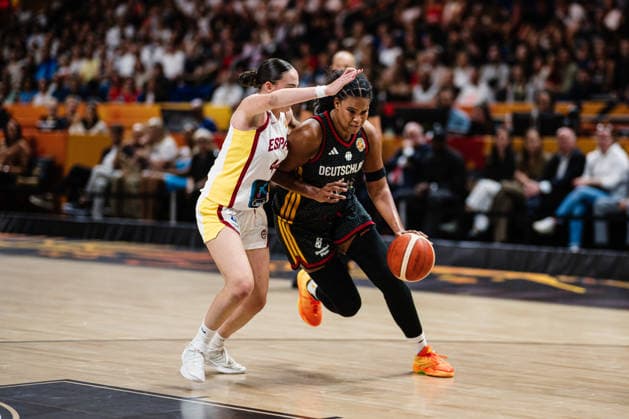 FIBA Women’s Basketball World Cup 2026: Spain vs. Germany, September 13, 2026—Nyara Sabally (Germany), 8; Iyana Martin (Spain), 44—Basketball, FIBA Women’s Basketball World Cup 2026, Final Phase, 3rd-Place Game: Spain vs. Germany on September 13, 2026, at the Uber Arena, Berlin Copyright: xBEAUTIFULxSPORTS Tonhäuserx