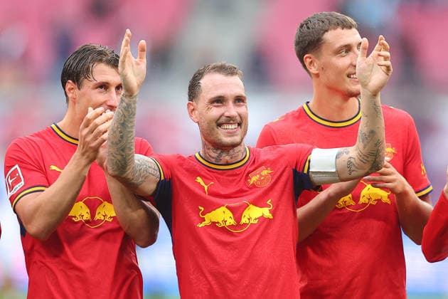 RB Leipzig vs. Hamburger SV, Bundesliga, Leipzig, September 13, 2026, Red Bull Arena, Soccer, Men, 2026–2027 Season, Bundesliga 1, Matchday 3, RB Leipzig vs. Hamburger SV; Pictured from left: Willi Orban (4), RB Leipzig, and David Raum (22), RB Leipzig,