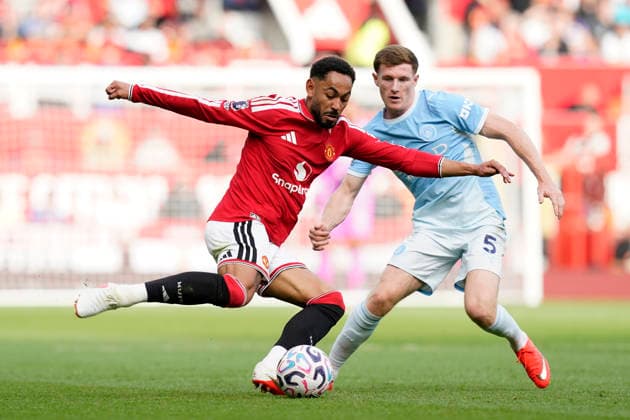 Manchester, England, 13th September 2026. Matheus Cunha of Manchester United, ManU during the Manchester United vs Manchester City Premier League match at Old Trafford, Manchester. Picture credit should read: Andrew Yates Sportimage EDITORIAL USE ONLY. No use with unauthorised audio, video, data, fixture lists, club league logos or live services. Online in-match use limited to 120 images, no video emulation. No use in betting, games or single club league player publications. SPI_026_AY_MAN_UTD_MAN_CITY SPI-4993-0027