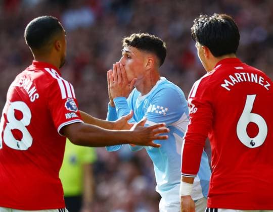 Phil Foden of Manchester City reacts after been sent off Manchester United, ManU v Manchester City, Premier League, Football, Football, Old Trafford, Manchester, UK - 13 Sep 2026Manchester Old Trafford United Kingdom EDITORIAL USE ONLY No use with unauthorised audio, video, data, fixture lists, club league logos or live services. Online in-match use limited to 120 images, no video emulation. No use in betting, games or single club league player publications. Copyright: xMattxWest Shutterstockx 17144604ah