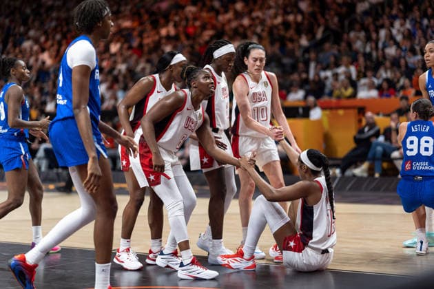 Jackie Young (USA), 13, Chelsea Gray (USA), 08, Rhyne Howard (USA), 06, Breanna Stewart (USA), 10, assist Angel Reese (USA), 15, GER, USA vs. France, Basketball, 2026 FIBA Women s World Cup, Final, September 13, 2026, GER, USA vs. France, Basketball, 2026 FIBA Women’s World Cup, Final, September 13, 2026, Berlin Copyright: xEibner-Pressefoto MaxxVincenx EP_MVN