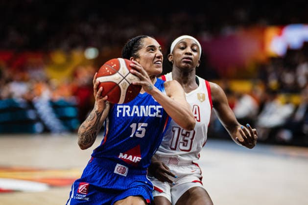 FIBA Women’s Basketball World Cup 2026: USA vs. France, September 13, 2026—Gabby Williams (France), 15; Jackie Young (USA), 13—Basketball, FIBA Women’s Basketball World Cup 2026, Final Phase, Final, USA vs. France on September 13, 2026, at the Uber Arena, Berlin Copyright: xBEAUTIFULxSPORTS Tonhäuserx