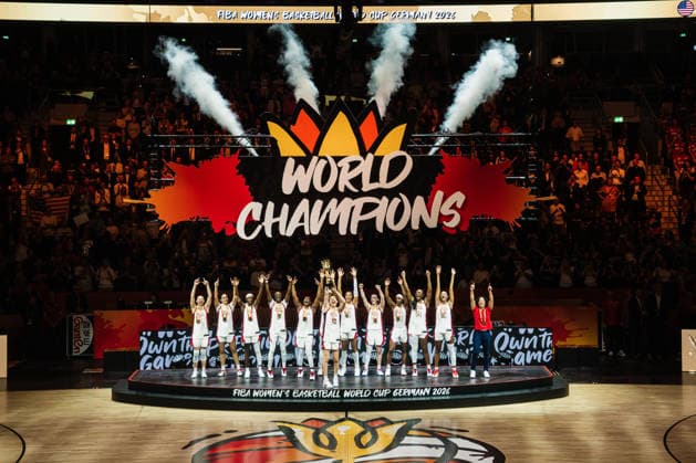 FIBA Women’s Basketball World Cup 2026: USA vs. France, September 13, 2026; Award Ceremony: USA, First Place, World Champions, World Champions, Winners’ Photo: Basketball, FIBA Women’s Basketball World Cup 2026, Final Round, Final, USA vs. France on September 13, 2026, at the Uber Arena, Berlin Copyright: xBEAUTIFULxSPORTS Tonhäuserx