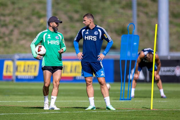 September 15, 2026, Soccer, FC Schalke 04 training session, Coach Miron Muslic, FC Schalke 04, Edin Dzeko, FC Schalke 04, Gelsenkirchen, FC Schalke 04 training facility, North Rhine-Westphalia, Germany, xRHR, PHOTO YYx Copyright: RHR-FOTOx RHR-FOTO YY