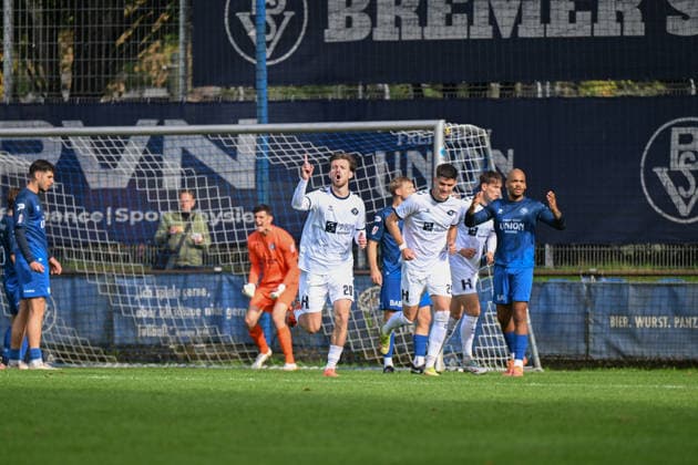 September 16, 2026, GER, Soccer, Regionalliga Nord, Matchday 9, 2026–2027 Season, Bremen, Stadion am Panzenberg, Bremer SV vs. VfB Oldenburg, Goal 0–1 by Marc SCHRÖDER SCHROEDER VfB Oldenburg 20 Bremen Stadion am Panzenberg Bremen Germany Copyright: xnordphotoxGmbHx xRojahnx