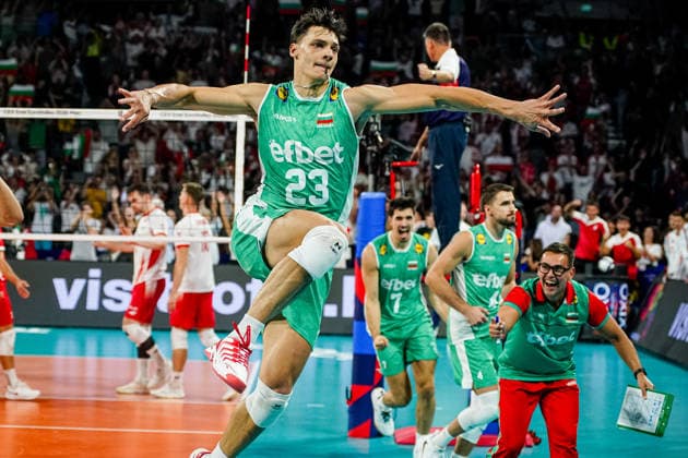 Volleyball - CEV EuroVolley 2026 Group B - Poland vs Bulgaria - 09.16.2026 SOFIA, BULGARIA - September 16th: Simeon Nikolov, 1 of Bulgaria, Aleksandar Nikolov, 23 of Bulgaria and Gianlorenzo Blengini, Head Coach of Bulgaria during CEV EuroVolley 2026, Group B match between Poland vs Bulgaria at Arena 8888 in Sofia, Bulgaria, on September 16th, 2026 in Sofia, Bulgaria. Copyright: xYulianxTodorovx