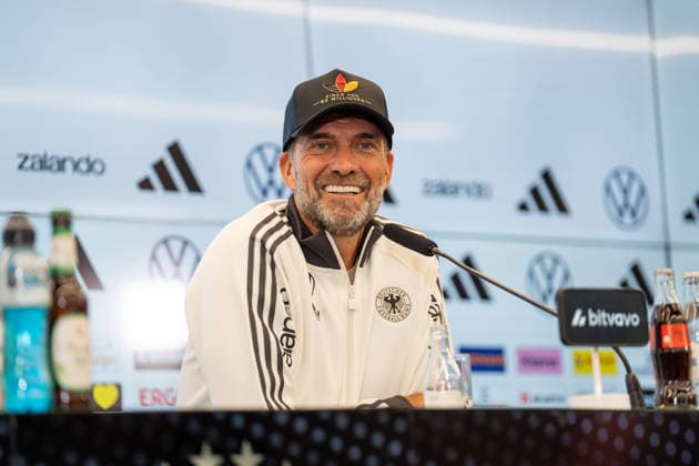 September 17, 2026, GER, UEFA Nations League 2026–2027 Nomination Press Conference with National Team Coach Jürgen Klopp; Jürgen Klopp, National Team Coach, Head Coach; Germany; laughing, in a good mood, grinning; gestures, facial expressions, emotions; Frankfurt DFB Campus, Frankfurt, Germany Copyright: xnordphotoxGmbHx xChristianxSchulzex