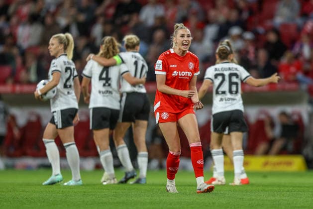 GER, Mainz, FSV Mainz 05 vs. Eintracht Frankfurt, Google Pixel Women s Bundesliga, Soccer, DFB, 2026–2027 Season, MEWA Arena, Matchday 5 in Pictures: Chiara Bouziane, Mainz 05 Women 10, Disappointment and frustration after the loss. DFB and DFL regulations prohibit any use of photographs as image sequences and or quasi-video. September 18, 2026 Copyright: HMBxMedia HendrikxHamelau