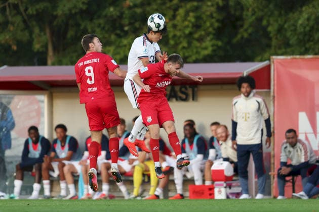 September 18, 2026, Men s Soccer, 2026–2027 Season, Bavarian Regional League, Matchday 10: TSV Aubstadt vs. FC Bayern Munich II, Max Grimm 9, TSV Aubstadt, Doyeon Kim 3, FC Bayern Munich II and Egor Zelenskiy 21, TSV Aubstadt Sulzfeld Schulstadion Aubstadt NGN Arena Bavaria Germany