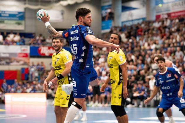Csaba Leimeter, HBW Balingen Weilstetten, 55, taking another shot; HBW Balingen Weilstetten vs. TVB Stuttgart, GER, Opel 1 Handball Bundesliga, Championship, Matchday 5, 2026–2027 season, September 18, 2026, Eibner Press Photo: Andreas Ulmer, HBW Balingen Weilstetten vs. TVB Stuttgart, GER, Opel 1 Handball Bundesliga, Championship, Matchday 5, 2026–2027 season, September 18, 2026, Balingen Copyright: xEibner-Pressefoto AndreasxUlmerx EP_AUR