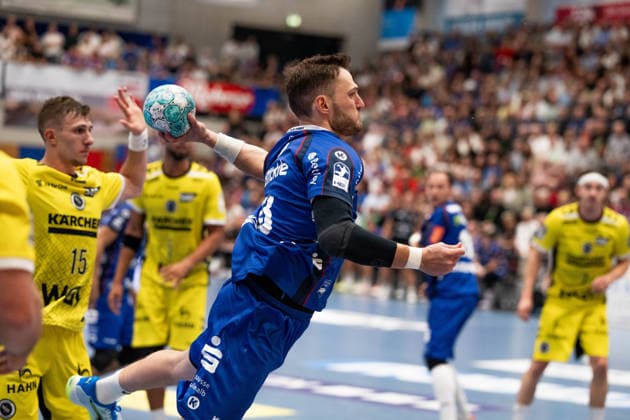 Elias Fuegel, HBW Balingen Weilstetten, 24, HBW Balingen Weilstetten vs. TVB Stuttgart, GER, Opel 1 Handball Bundesliga, Championship, Matchday 5, 2026–2027 Season, September 18, 2026, Eibner Press Photo: Andreas Ulmer, HBW Balingen Weilstetten vs. TVB Stuttgart, GER, Opel 1 Handball Bundesliga, Championship, Matchday 5, 2026–2027 Season, September 18, 2026, Balingen Copyright: xEibner-Pressefoto AndreasxUlmerx EP_AUR