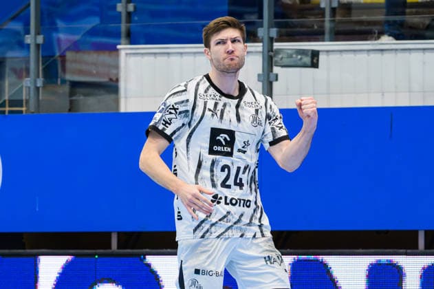 Lukas Zerbe, THW Kiel, 24, after scoring a goal; GER, ThSV Eisenach vs. THW Kiel, 1st Opel Handball Bundesliga, Handball, Matchday 5, 2026–2027 Season, 8:00 p.m., September 18, 2026 GER, ThSV Eisenach vs. THW Kiel, 1st Opel Handball Bundesliga, Handball, Matchday 5, 2026–2027 Season, 8:00 p.m., September 18, 2026, Eisenach Copyright: xMartinxHerbstx