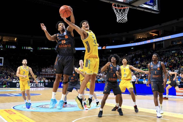 September 18, 2026, Germany, GER, DEU, Basketball, 1st Bundesliga, Day 1, 2026–2027 Season, Berlin, ALBA Berlin vs. Niners Chemnitz, BRANDON ANGEL ALBA Berlin 21, Jack Kayil ALBA Berlin 7, URALD KING Chemnitz 20, STEFAN SMITH Chemnitz 2, PHLANDROUS FLEMING JR Chemnitz 1 nordphoto GmbH Engler Berlin Uber Arena Federal State: Germany Copyright: xNordphotox xEnglerx