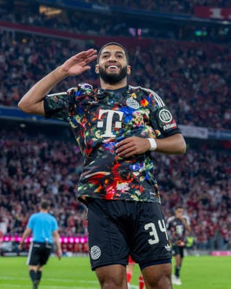 Soccer, Men s, 2026–2027 Season, Bundesliga 1, Matchday 4, FC Bayern Munich 1 FC Union Berlin, Ismael Saibari (Bayern Munich), Celebrating the 5–0 goal, September 18, 2026, Copyright: xMatthiasxKochx