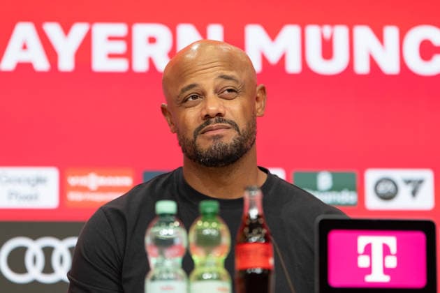 GER, Bavaria, Munich, Soccer, FC Bayern Munich vs. 1. FC Union Berlin, at the Allianz Arena, Munich, Bundesliga, Matchday 4, September 18, 2026, from left: Vincent Kompany, FC Bayern Munich, coach, press conference, emotions, pensive look, portrait, single image, cutout, portrait, headshot, single image, cutout. DFL and DFB regulations prohibit any use of photographs as image sequences and or quasi-video, Copyright: HMB-Media MichaelxNibel