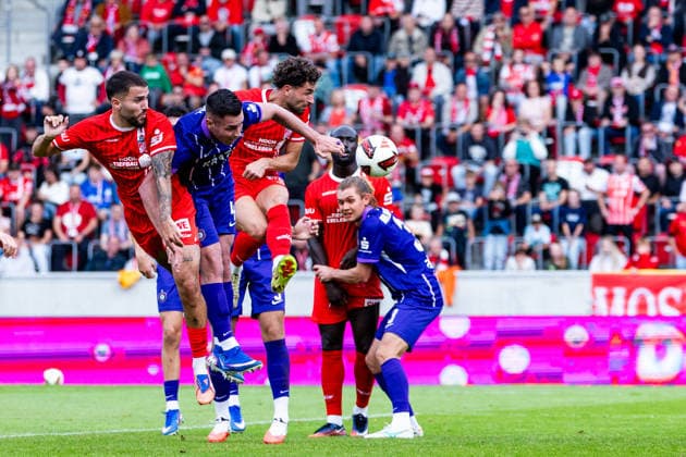 September 19, 2026, GER, Soccer, Men, Season 26–27, Regionalliga Northeast, Matchday 10, FC Rot-Weiss Erfurt vs. FC Erzgebirge Aue, Romarjo Hajrulla, FC Rot-Weiss Erfurt wins 1–0, 99096 Erfurt, Steigerwaldstadion (grass field), Thuringia, Germany