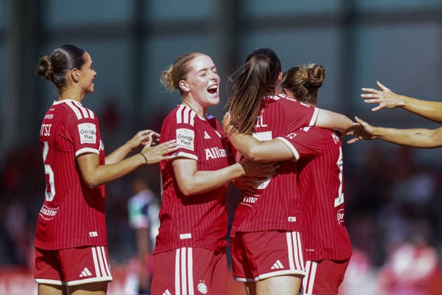 GER, Munich, FC Bayern Munich vs. FC Cologne, Google Pixel Women s Bundesliga, Soccer, DFB, 2026–2027 Season, FC Bayern Campus, Matchday 5 in Pictures (from left): DFB, DFL. REGULATIONS PROHIBIT ANY USE OF PHOTOGRAPHS AS IMAGE SEQUENCES AND OR QUASI-VIDEO, September 19, 2026 Copyright: HMBxMedia HendrikxHamelau