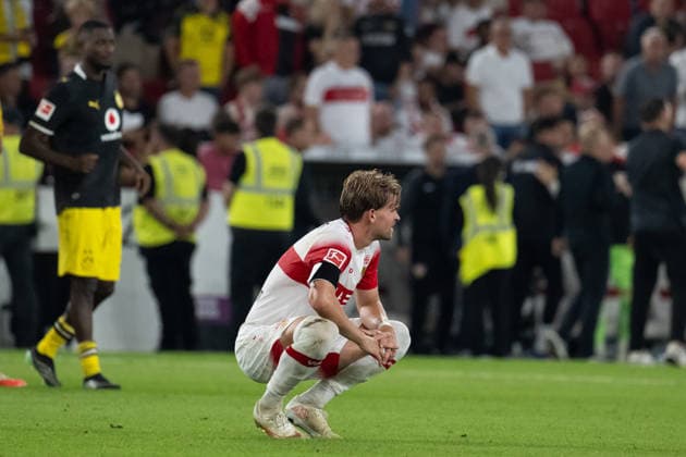 September 19, 2026, GER, Soccer, Men s, 1. Bundesliga, 2026–2027 Season, Matchday 4, VfB Stuttgart vs. Borussia Dortmund: Disappointment and frustration for Maximilian Mittelstaedt of VfB Stuttgart after the game, 07 DFB DFL regulations prohibit any use of photographs as image sequences and or quasi-video. Stuttgart MHP Arena, Baden-Württemberg, Germany Copyright: xNordphoto WolfgangxFrankx