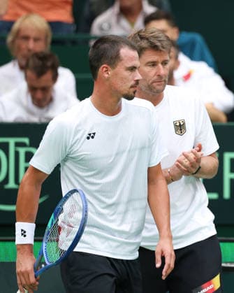 Team Germany, Daniel Altmaier, Michael Kohlmann, Davis Cup Captain, Davis Cup Germany vs. Croatia, Heristo Arena, Halle West, Germany Tennis Davis Cup 2026, Heristo Arena, Halle West, North Rhine-Westphalia, Germany, September 19, 2026 Copyright: xJuergenxHasenkopfx