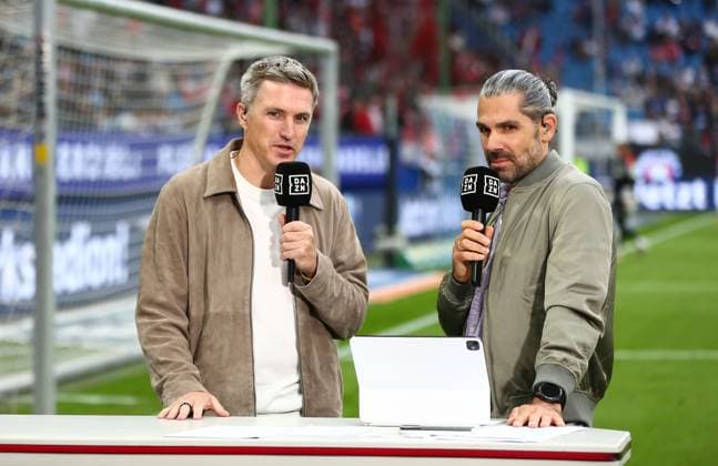 September 19, 2026, xcex, GER, Hamburg, Volksparkstadion, Bundesliga 1, 2026–2027 season, Matchday 4, HSV, FC, Hamburger SV vs. 1. FC Köln, Tobias Schweinsteiger and Daniel Herzog, DAZN. DFL regulations prohibit any use of photographs as image sequences and or quasi-video.