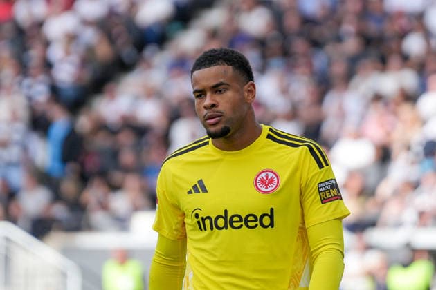 Noah Atubolu, Eintracht Frankfurt, 01, Germany, Soccer, Bundesliga 1, Matchday 4, 2026–2027, Eintracht Frankfurt vs. SC Freiburg, September 19, 2026, Deutsche Bank Park, Frankfurt, Frankfurt, Deutsche Bank Park, Hesse, Germany Copyright: xArnexAmbergx