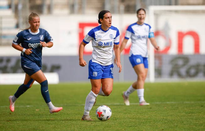 September 20, 2026, Hänsch Arena, Meppen, GER, Women s Soccer, 2nd Bundesliga: SV Meppen vs. SC Sand, Rahel Lang, SV Meppen 16. DFL regulations prohibit any use of photographs as image sequences and or quasi-video. Meppen, Lower Saxony, Hänsch Arena