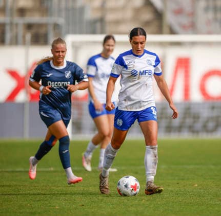 September 20, 2026, Hänsch Arena, Meppen, GER, Women s Soccer, 2nd Bundesliga: SV Meppen vs. SC Sand, Rahel Lang, SV Meppen 16. DFL regulations prohibit any use of photographs as image sequences and or quasi-video. Meppen, Lower Saxony, Hänsch Arena