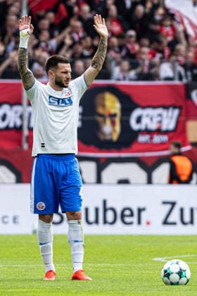 3rd Division, Matchday 7: Rot-Weiss Essen vs. Hansa Rostock, September 20, 2026, Leon Dajaku, Hansa Rostock, September 20, 2026, 3rd Division, Matchday 7: Rot-Weiss Essen vs. Hansa Rostock, Stadion an der Hafenstraße, Essen; DFL regulations prohibit any use of photographs as image sequences and or quasi-video Copyright: xBEAUTIFULxSPORTS Buriakovx