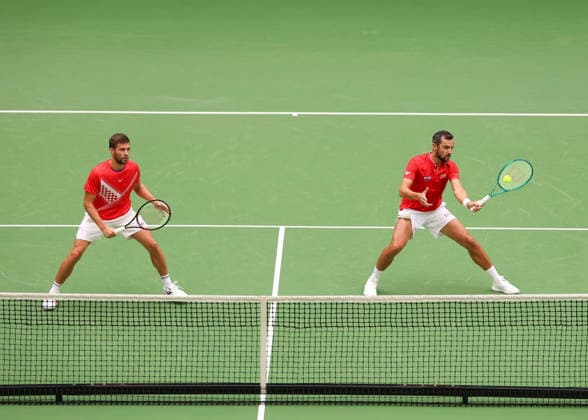 Team Croatia, Nikola Mektic, Mate Pavic, Men s Doubles, Davis Cup: Germany vs. Croatia, Heristo Arena, Halle West, Germany; Tennis Davis Cup 20026; Heristo Arena, Halle West, North Rhine-Westphalia, Germany; September 20, 2026 Copyright: xJuergenxHasenkopfx