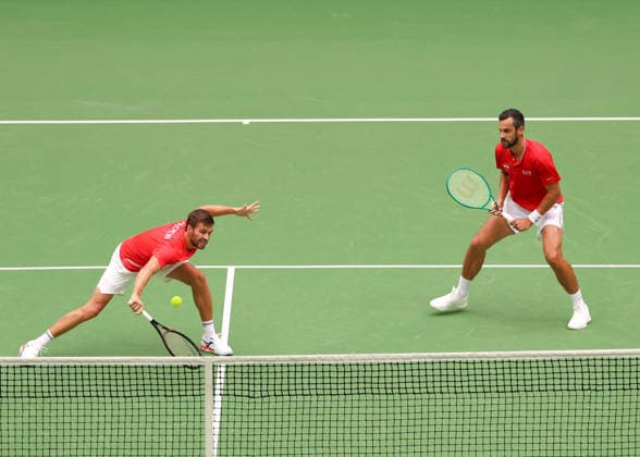 Team Croatia, Nikola Mektic, Mate Pavic, Men s Doubles, Davis Cup: Germany vs. Croatia, Heristo Arena, Halle West, Germany; Tennis Davis Cup 20026; Heristo Arena, Halle West, North Rhine-Westphalia, Germany; September 20, 2026 Copyright: xJuergenxHasenkopfx