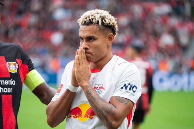 Germany 1 Bundesliga 2026–2027, Matchday 4, Bayer 04 Leverkusen vs. RB Leipzig, Saturday, September 20, 2026, BayArena Stadium, Leverkusen, North Rhine-Westphalia, Antonio Nusa, RB Leipzig, 7 Frustration, anger, emotions, gestures, facial expressions, strong facial expression, gesturing, BayArena Stadium, Leverkusen, Germany Copyright: xOrhanxHabashx