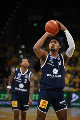 September 20, 2026, Germany, Basketball, Bundesliga 1 Matchday, 2026–2027 Season, Oldenburg, EWE Arena, EWE Baskets Oldenburg vs. Syntainics MBC during a free throw by Kostja MUSHIDI, Syntainics MBC 10, Oldenburg, EWE Arena, Lower Saxony, Germany Copyright: xnordphotoxGmbHx xRojahnx