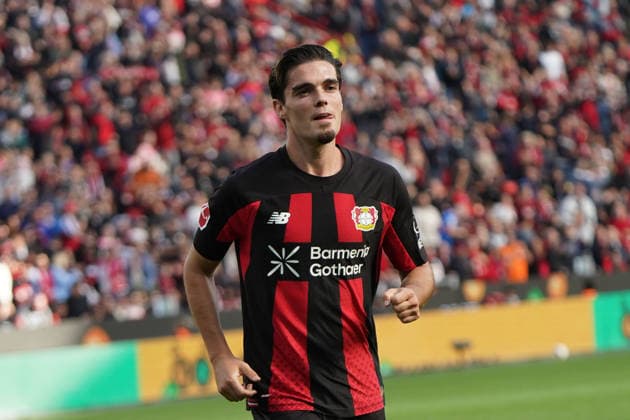 Leverkusen Soccer, Bundesliga Season 2026–2027: Bayer 04 Leverkusen vs. RB Leipzig, September 20, 2026, BayArena, Leverkusen; Miguel Gutierrez Ortega, Bayer 04 Leverkusen, Spain, SPain, ESP; Action, Still Image