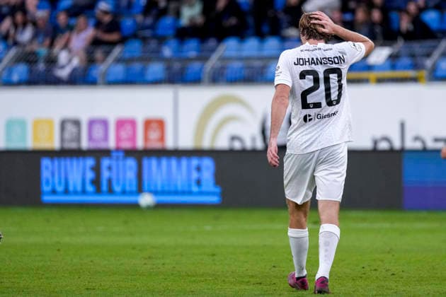 Ryan Johansson Münster, 20, player for SC Preußen Münster, looking disappointed; disappointment, frustration, pessimistic, action, game scene, September 20, 2026, Mannheim, Germany, soccer, 3rd Division, SV Waldhof Mannheim vs. SC Preußen Münster, DFB and DFL regulations prohibit any use of photographs as image sequences and or quasi-video xozx