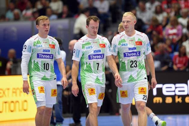 Disappointed, frustrated, emotion, Gisli Thorgeir Kristjansson, SC Magdeburg 10, Felix Claar, SC Magdeburg 7, Magnus Saugstrup, SC Magdeburg 23, GER, MT Melsungen vs. SC Magdeburg, handball, 1st Bundesliga, Matchday 5, 2026–2027 season, September 20, 2026, GER, MT Melsungen vs. SC Magdeburg, Handball, 1st Bundesliga, Matchday 5, 2026–2027 Season, September 20, 2026, Kassel Copyright: xEibner-Pressefotox xRolandxSippelx EP_RSL