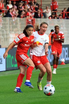 September 20, 2026, GER Germany, Soccer, Bundesliga 1, Women, 2026–2027, Alte Foersterei, 1. FC Union vs. RB Leipzig, Judit Pujols (1. FC Union Berlin) 5, Sara Pusztai (RB Leipzig) 18. DFB and DFL regulations prohibit any use of photographs as image sequences and or quasi-video. nordphoto GmbH, Engler, Berlin, Alte Foersterei Stadium, Berlin, Germany Copyright: xNordphotox xEnglerx