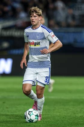 Sports, Soccer, 3rd Division, 2026–2027 Season, Matchday 7: SV Wehen Wiesbaden vs. MSV Duisburg, September 20, 2026, BRITA Arena; Frederik Christensen (MSV Duisburg), 3rd Division, Wiesbaden, BRITA Arena, Hesse, Germany