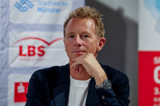 Fabian Wegmann, Sports Director of Sparkassen Münsterland Giro, presents the race routes, events, and statistics for this year’s 20th edition of the cycling race. This year, the race will start in Borken in Westmünsterland, Borken, North Rhine-Westphalia, DEU, Germany, September 21, 2026 Press conference: Sparkassen Münsterland Giro