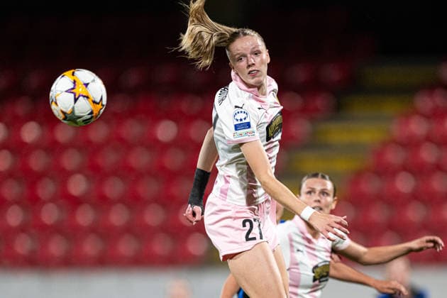 September 22, 2026: Thelma Palmadottir of Häcken during the Women’s Champions League soccer match between Inter and Häcken on September 22, 2026 in Monza. Photo by Carl Sandin, BILDBYRAN, code CS CS0982: soccer, football, UEFA Women’s Champions League, Inter, Häcken, women’s soccer, BBENG Copyright: CARLxSANDIN BB260922CS077