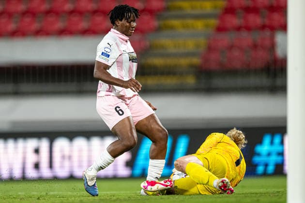 September 22, 2026: Joy Omewa of Häcken during the Women s Champions League soccer match between Inter and Häcken on September 22, 2026 in Monza. Photo by Carl Sandin, BILDBYRAN, code CS CS0982: soccer, football, UEFA Women’s Champions League, Inter, Häcken, women’s soccer, BBENG Copyright: CARLxSANDIN BB260922CS085
