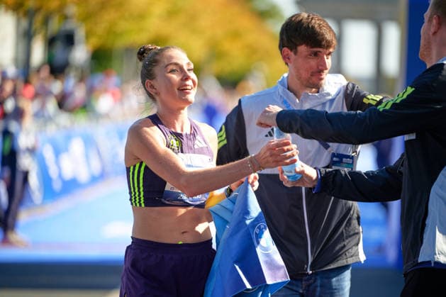 Anna Langerwisch, GER, top German female runner, finish line, GER, BMW Generali Berlin Marathon 2026, September 27, 2026, GER, BMW Generali Berlin Marathon 2026, September 27, 2026, Berlin Copyright: xClaudiusxRauch,xEibner-Pressefotox xClaudiusxRauchx EP_CRH