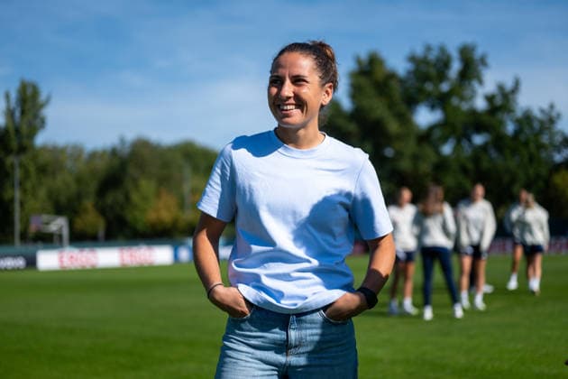 September 27, 2026, GER, Soccer, Women, DFB Cup, 2026–2027 Season, Round 1, SpVgg Greuther Fürth vs. TSG 1899 Hoffenheim, Eva Maria Virsinger (Hoffenheim), Coach (Fürth), Julius Hirsch Sports Center, Bavaria, Germany Copyright: xNordphoto Memmlerx