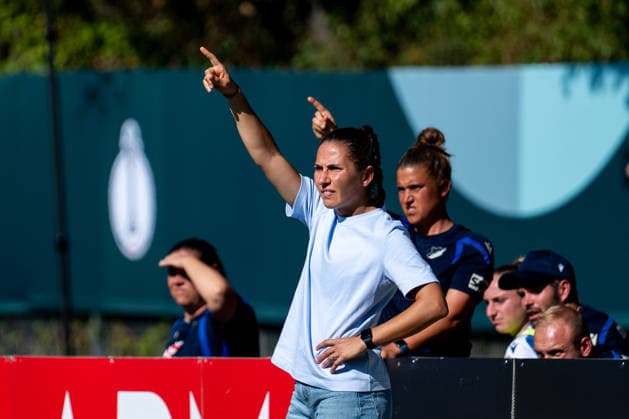 September 27, 2026, GER, Soccer, Women, DFB Cup, 2026–2027 Season, Round 1, SpVgg Greuther Fürth vs. TSG 1899 Hoffenheim, Eva Maria Virsinger (Hoffenheim, Head Coach), Mirella Junker (TSG Hoffenheim, Assistant Coach), Julius Hirsch Sports Center, Bavaria, Germany Copyright: xNordphoto Memmlerx