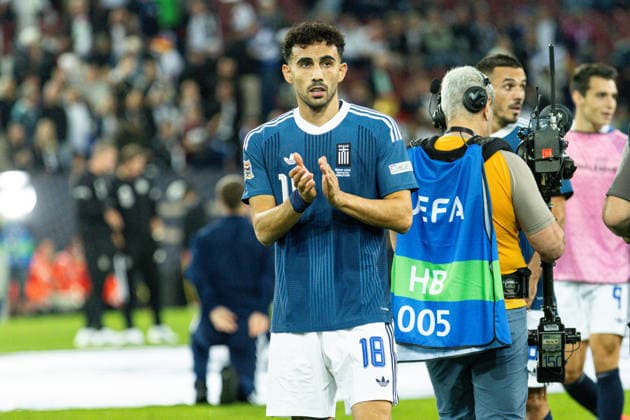 Germany vs. Greece, UEFA Nations League, Matchday 2, 2026–27 Season, WWK Arena, Augsburg; Giannis Michailidis, Greece, 18, after the game; Augsburg, WWK Arena, Bavaria, Germany Copyright: xBenedictxChristx