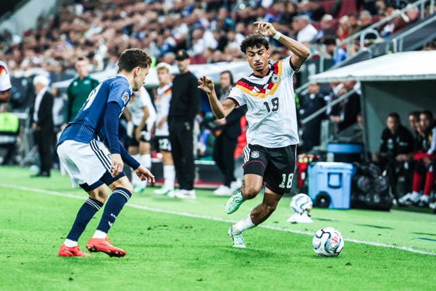 Sports, Soccer, UEFA Nations League 2026–2027 Season, Group A2, Matchday 2: Germany vs. Greece, September 27, 2026, WWK Arena, Augsburg; Nathaniel Brown, Germany, 18, Augsburg, WWK Arena, Bavaria, Germany