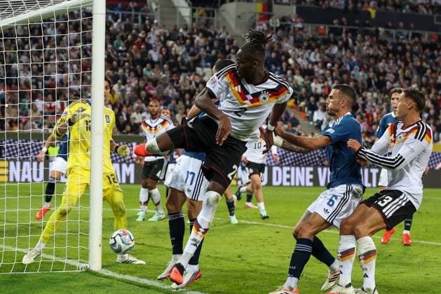 Yann Aurel Bisseck 2 Germany: Commitment, Action, Germany vs. Greece, Soccer, DFL, DFB, UEFA Nations League, 2026–2027 Season, Group Stage, Group B, Matchday 2 of 6, September 27, 2026, Augsburg, Bavaria, Germany Copyright: xkolbert-press MartinxAgüerax