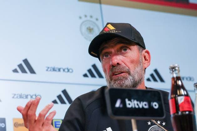Head Coach Jürgen Klopp of Germany at the postgame press conference following the home loss, Germany vs. Greece, soccer, DFL, DFB, UEFA Nations League, 2026–2027 season, group stage, Group B, Matchday 2 of 6, September 27, 2026, Augsburg, Bavaria, Germany Copyright: xkolbert-press MartinxAgüerax